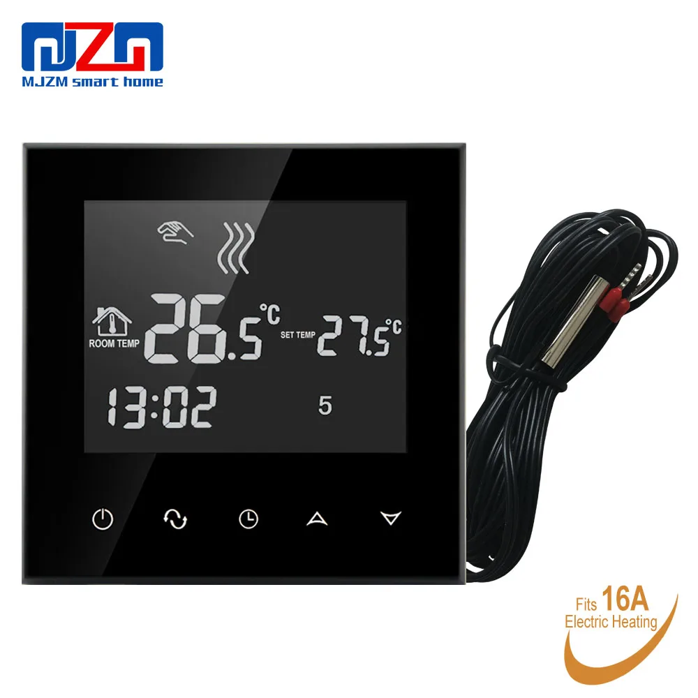 

MJZM 16A03-4 Black Room Heating Thermoregulator Warm Floor Thermostat Touch Glass Screen Temperature Controller Programmable