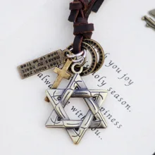 aliexpress font b 2017 b font punk men Necklaces jewelry statement necklaces pendants leather long rope
