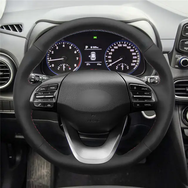 MEWANT Black Synthetic Suede Soft Breathable Durable Hand Sew Wrap Car