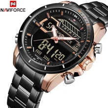 NAVIFORCE новый роскошный Для мужчин светодиодный кварцевые часы Мужская Мода в стиле милитари спортивные часы мужской Дата Цифровой Аналоговый часы Relogio Masculino