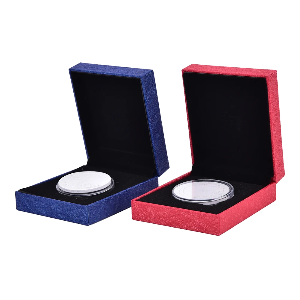 

Portable DIY Decoration Crafts 2 Colors Single Coin Display Case Box Collections for Full or Half Complete with Capsule Gift