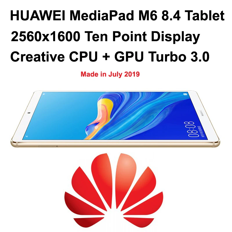 

Exquisite Tablet HUAWEI MediaPad M6 Pad 4G 8.4 Inch 2K Display FingerPrint Octa Core 13MP Camera Harman Kardon 6100 mAh Battery
