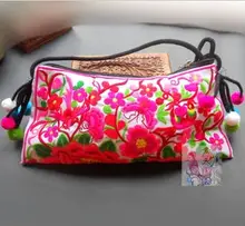 Freies Verschiffen! Heißer Bestickte taschen nationalen trend handgefertigte bestickt umhängetasche zweiseitige stickerei