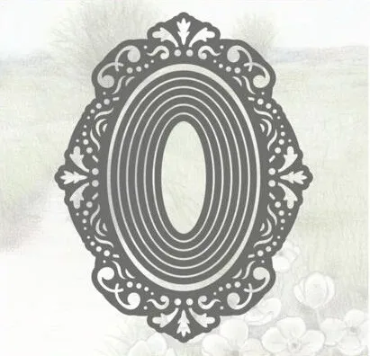 

Ufurty New Design Craft Metal Cutting Dies die cut Hollow oval frame Scrapbooking Album DIY Paper Card Craft Embossing Die Cuts