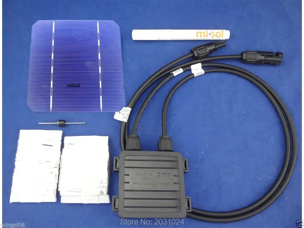 

40 pcs MONO 5x5 solar cells DIY kit for solar panel, flux pen, diode bus tabbing