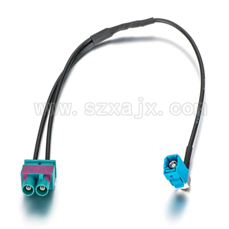 

JX Antenna extension cord Twin Fakra male to One Fakra Female Conversion Cable Two Dual FAKRA Z male to one Fakra Radio Antenna