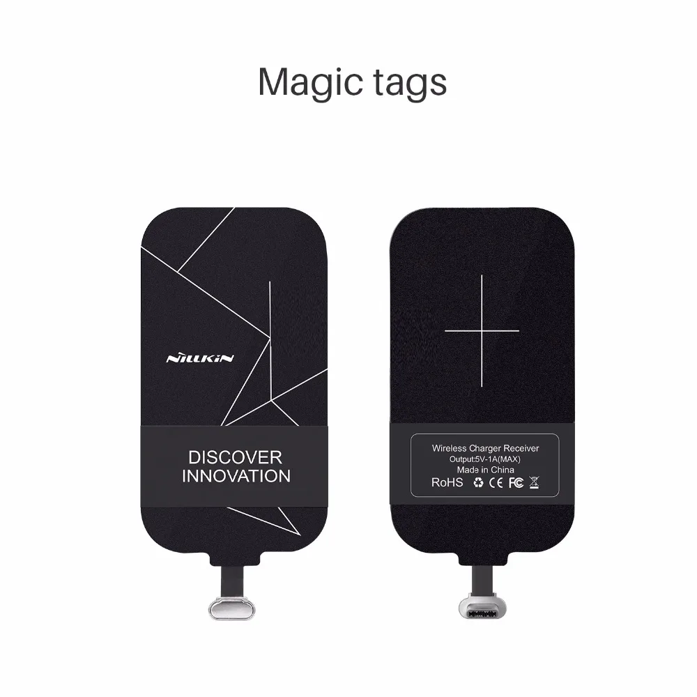 Universal Qi Wireless Charger Receiver Charging Nillkin Magic Tags Micro USB / Type C Adapter For iphone 5 5S SE 6 6S 7 Plus