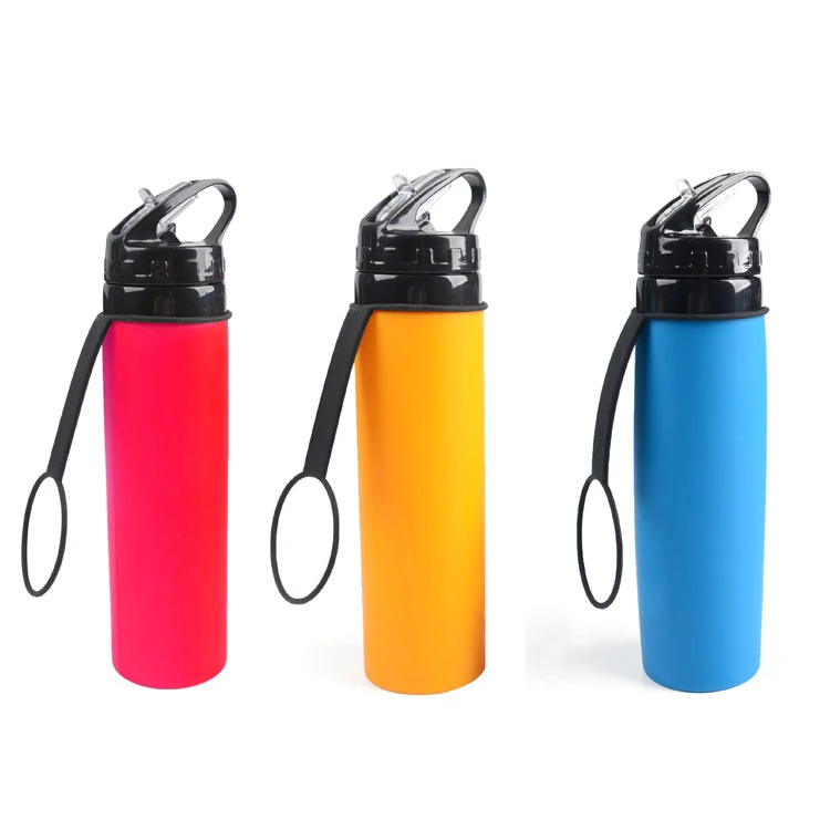 

610ml Silicone Folding Kettle Outdoor Sport Portable Water bag Bottle Multifunctional Bottle Foldable Cycling