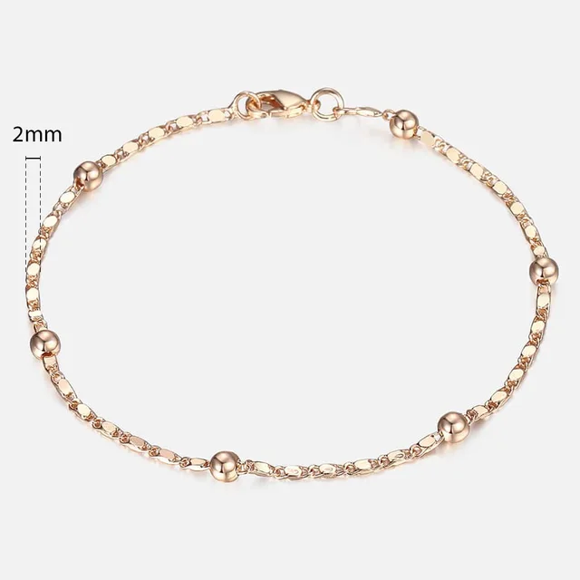 20cm Bracelets For Women Men 585 Rose Gold Curb Snail Foxtail Venitian Link Chains Bracelet on hand Fashion Jewelry Gifts CBB1 CB11