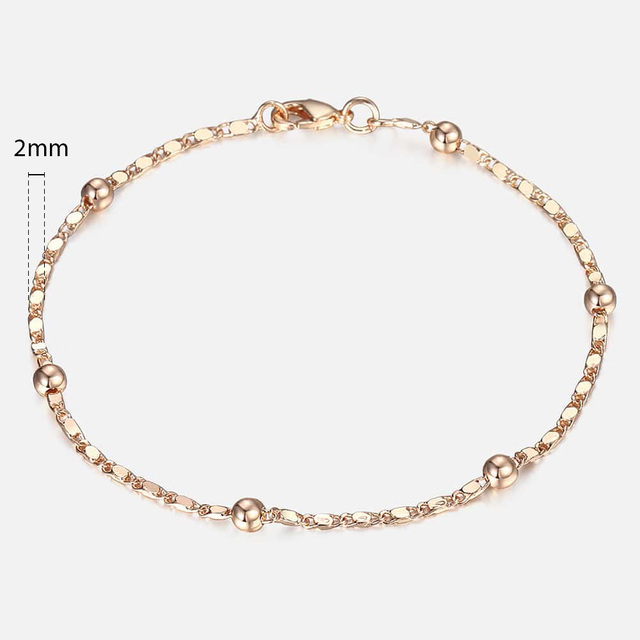 Bracelets For Women Men 585 Rose Gold Curb Snail Foxtail Venitian Link Chains Bracelet on hand Fashion Jewelry Gifts CBB1