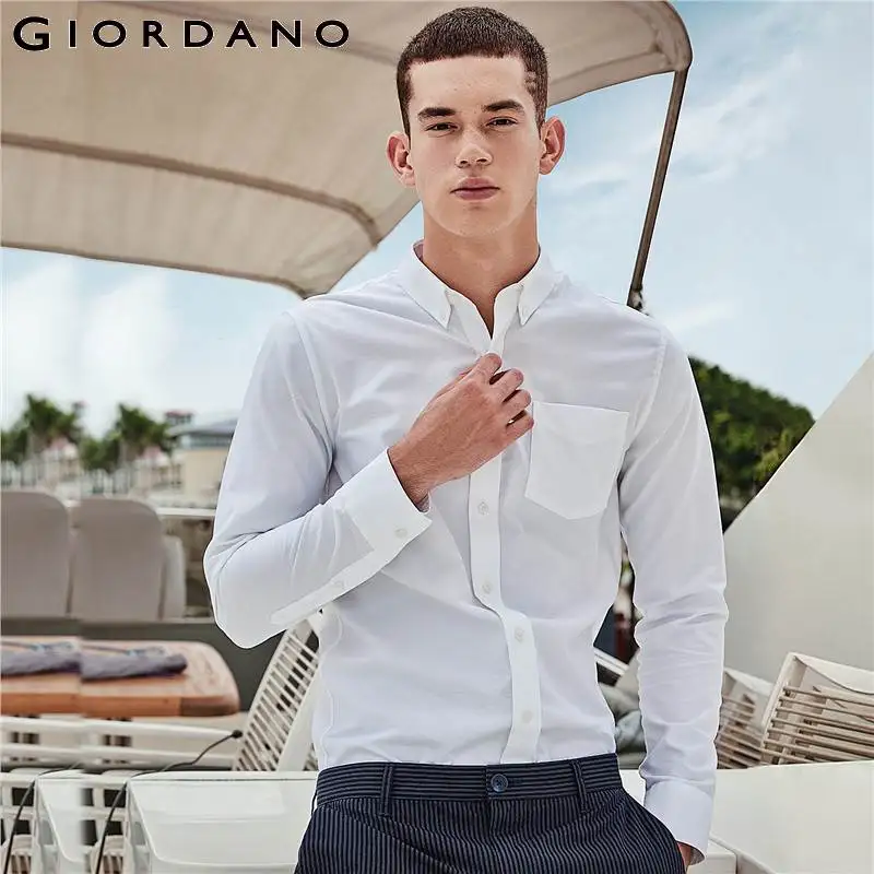 Giordano Men Shirts Oxford Cotton 