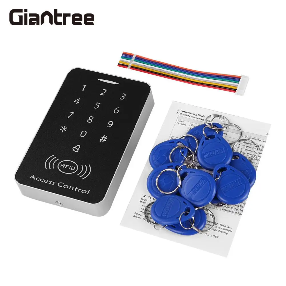 12V Door RFID Card Password Entry Access Controller Keypad +10 Key Fobs