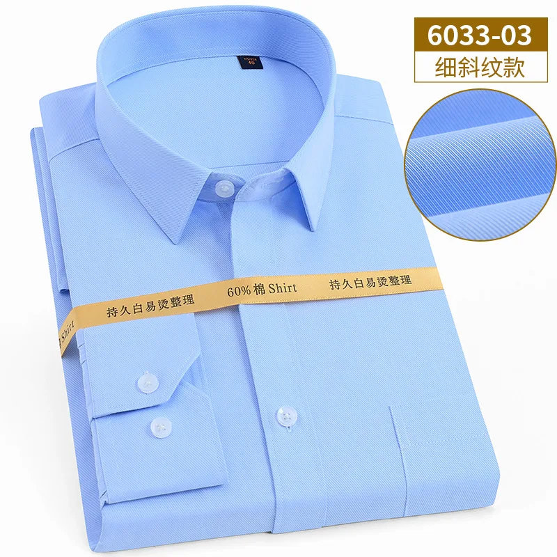 New Mens Shirts Business Men s Shirt Long Sleeve Square Collar Solid Color Slim Workwear Comfortable 3