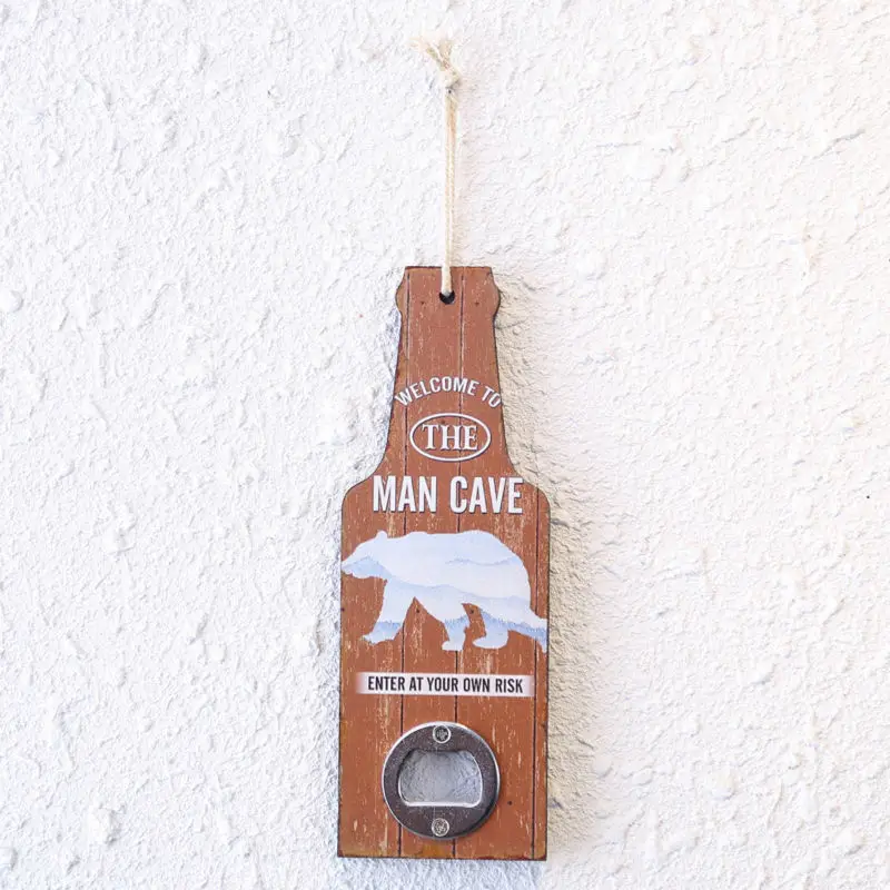 

LINKWELL 1PC 19.8*7cm Vintage Welcome to the Man Cave Garage Decor Country Bottle Opener Cafe Bar Restaurant Wall Decor Hang