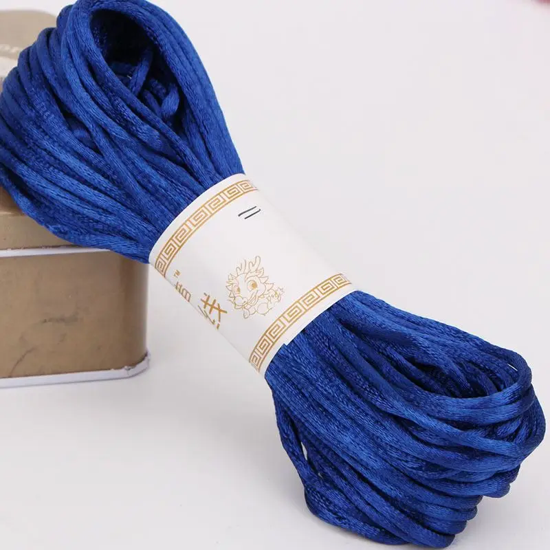 20 м/рулон цветной полиэфирной веревка для набора «сделай сам» Китайские узелковые плетеные шнуры для свадебной вечеринки домашние тканые декоративные шнуры материалы ручной работы 2,51 мм - Цвет: Sapphire Blue