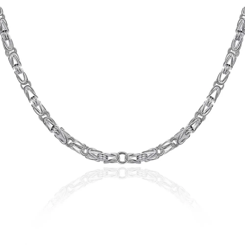 

925 sterling silver jewelry fine fashion wholesale price hot silver double twisted circles link rope chain TO men necklace CN338
