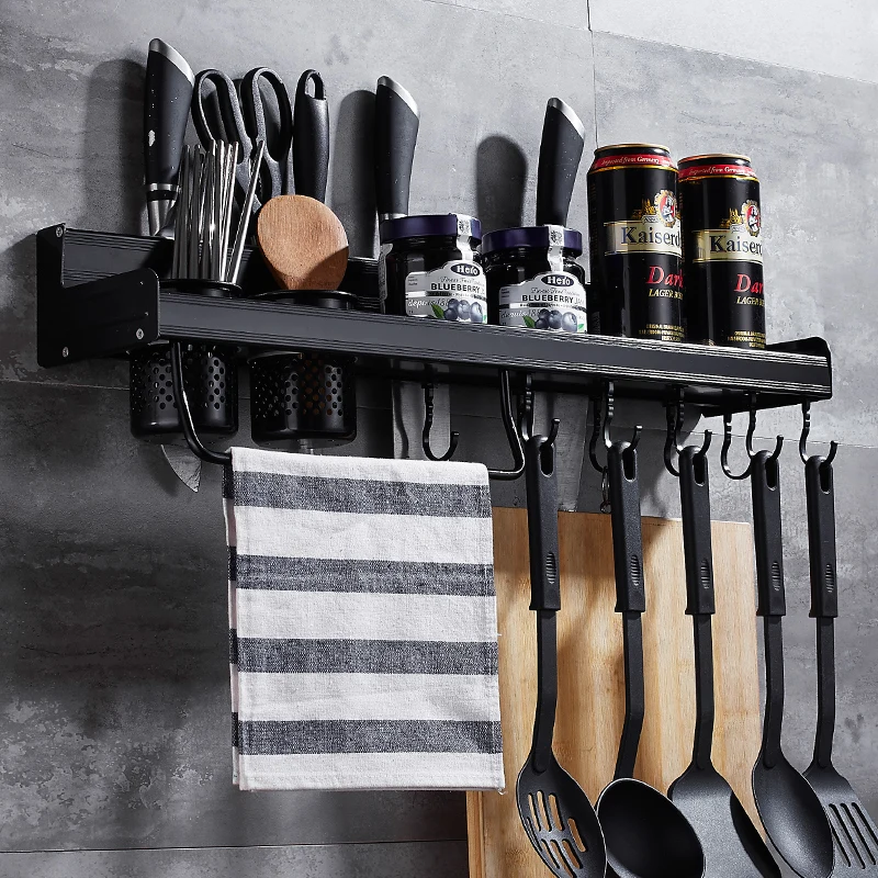  American Black Hole Free Space Aluminum Kitchen Condiment Shelf Shelf Wall Mounting Tool Holder LU4 - 32911258765