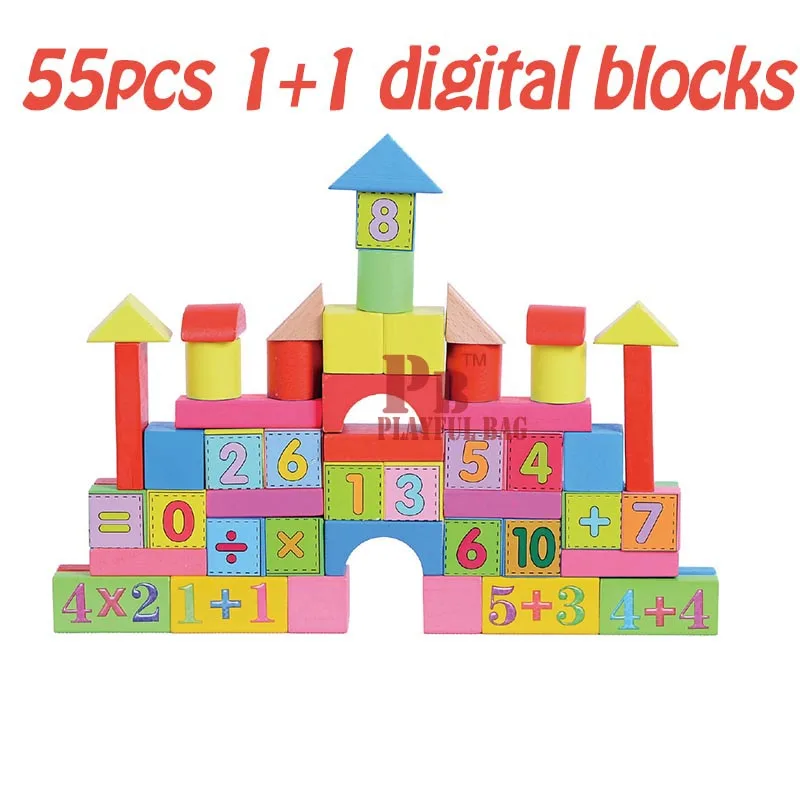 55pcs 1+1 digital building blocks toys early childhood educational toys