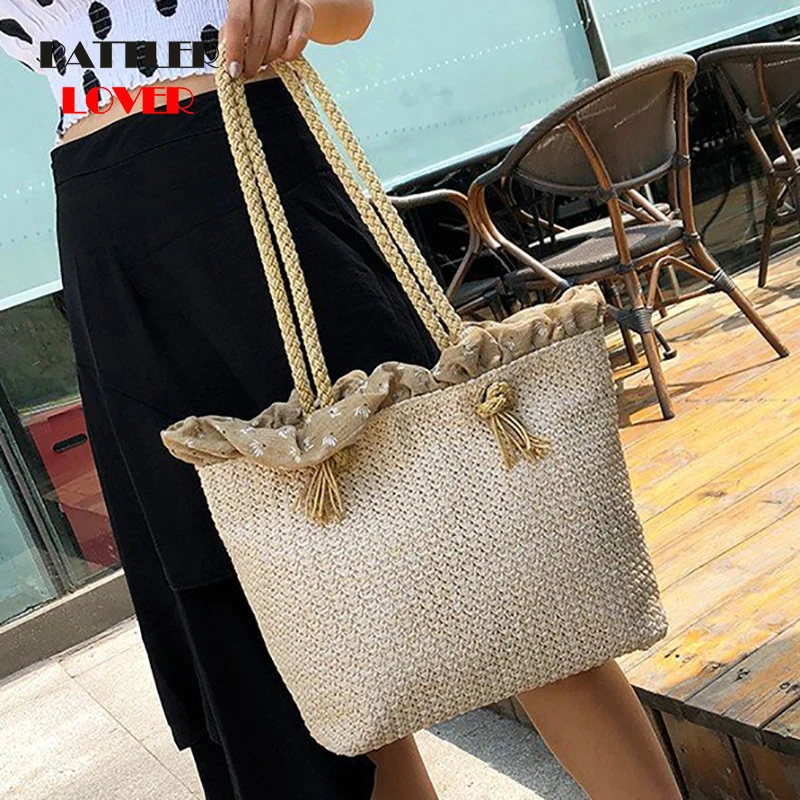 Hand Knitting Totes Bags for Women 2019 Bags Women Handbag Bolsa Feminina Shoulder Messenger Bag Luxury Design Handbag Women Bag