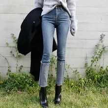 Jeansy Mulher Feminino Ladies Boyfriend Jeans Femme Pantalon calca Feminina Mulheres Mola Solta Calças jeans Coreano Curto Corto