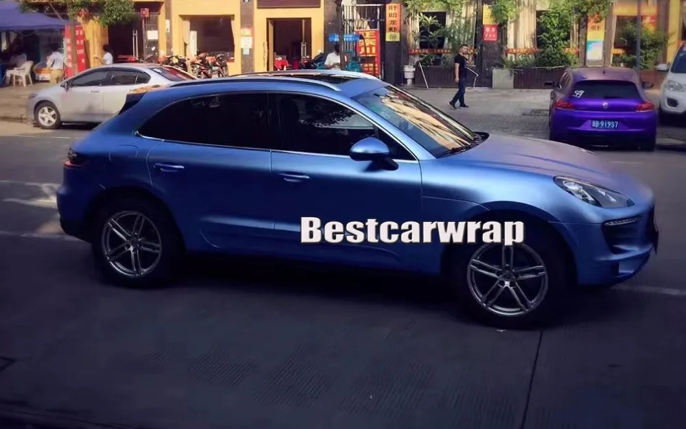 frosty blue metallic chrome car wrapping film with air bubble free flash 3m 1080 foil (7)