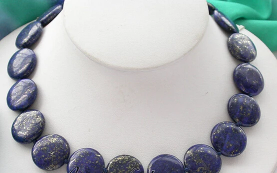

Jewelr 004946 BEAUTIFUL 17" 20mm blue nature coin Lapis Lazuli NECKLACE