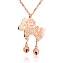 Yunruo campana ovejas colgante gargantilla collar de la joyería fina titanium de acero y oro de rose plateado 2015 nuevo envío libre presente no se desvanecen