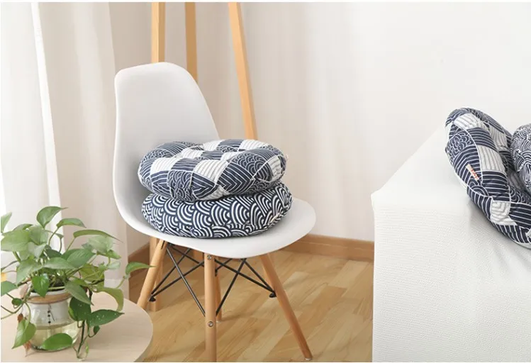 Японский стиль, большой размер, утолщенный 49 см круглый коврик для сидения татами, подушка для медитации, подушка для украшения дома, подушка для сидения