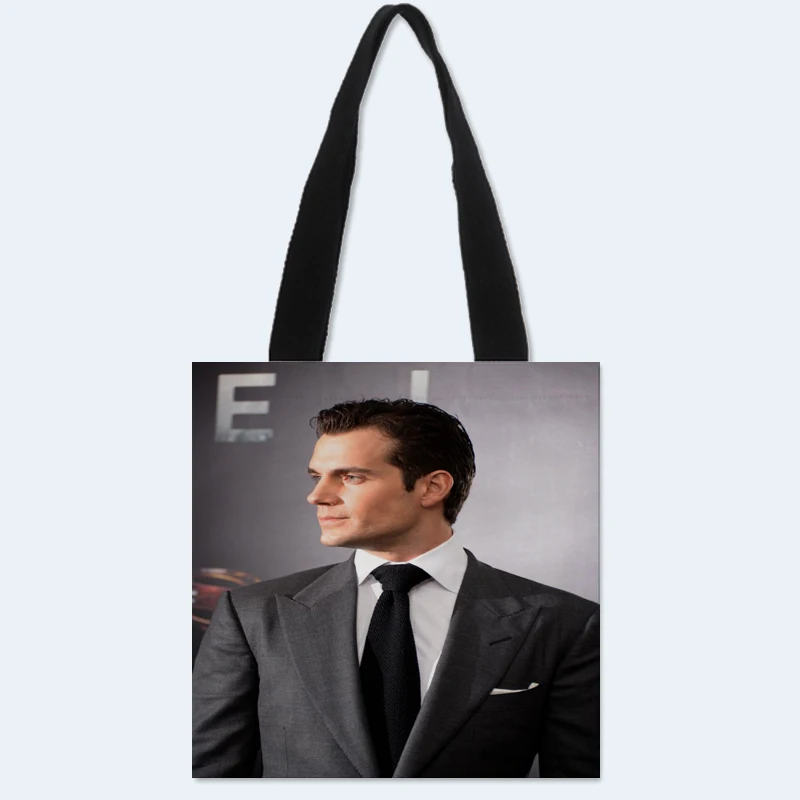 

New Custom Henry Cavill printed canvas tote bag convenient shopping bag woman bag student bag Custom your image
