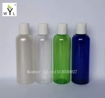 

200ML empty Disc top cap plastic bottles containers for traveling ,empty plastic liquid PET bottles for cosmetics WYL