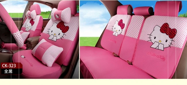 Для девочек Женская Симпатичные коробки hello kitty розовый универсальное автокресло набор для всех моделей автомобилей