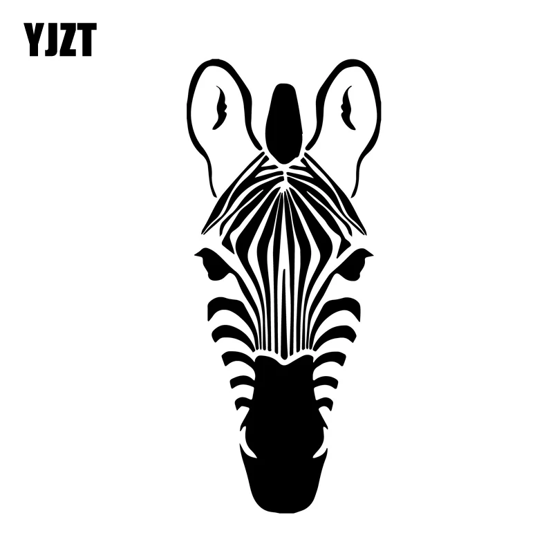 YJZT 6.7CM*15.5CM Zebra Face Stripes Vinyl Decal Car Sticker Decor