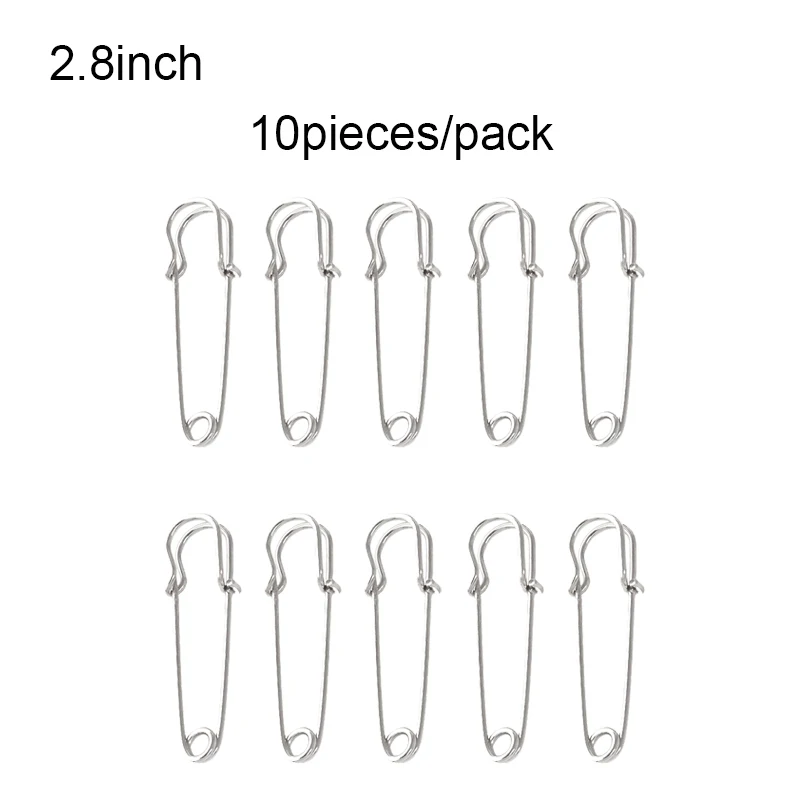 10 шт./упак. Брошь-булавка замок Металлические Булавки 1,8-2,9 дюймов булавки и иглы запирающая застежка для шарфов шаль DIY ювелирные аксессуары - Цвет: 2.8inch