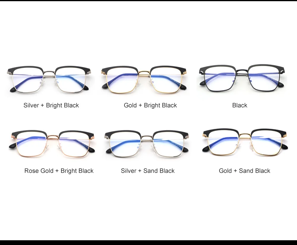 VEGA Eyewear Semi-rimless Vintage Glasses Frame Women Men Fashionable Spectacle Frame Gold Square Eyeglasses Frames VG255 (3)