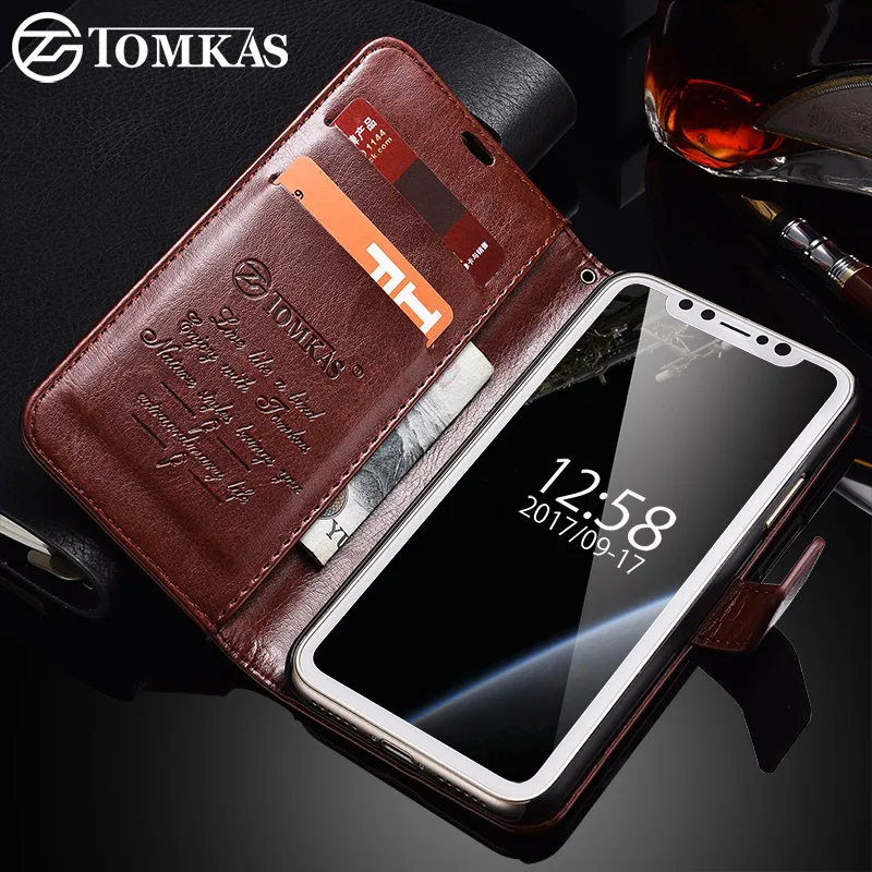 Чехол TOMKAS для iPhone X Xs чехол бумажник с откидной крышкой из искусственной кожи 10
