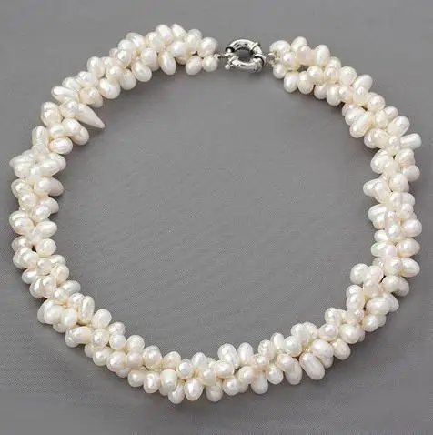 Choker Necklace Real Pearl Twisted 