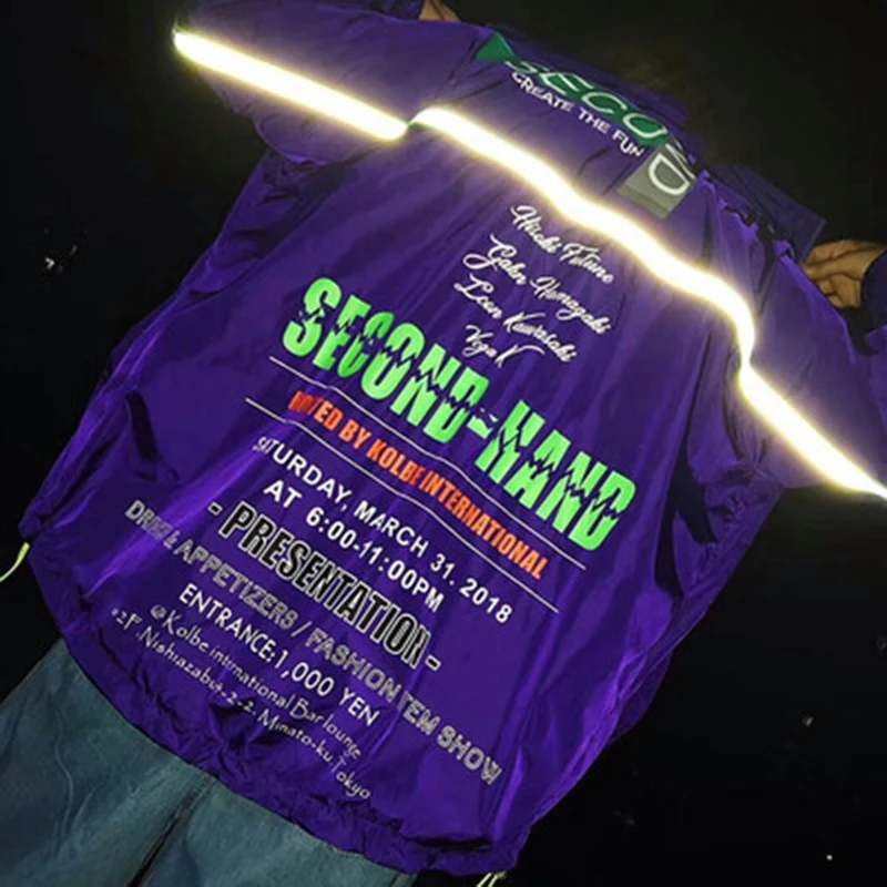 Reflective Bomber Jacket Men Harajuku Hip Hop Streetwear Mens Casual Jackets Patchwork Pilot Windbreaker Jaqueta Masculina 6Jk02