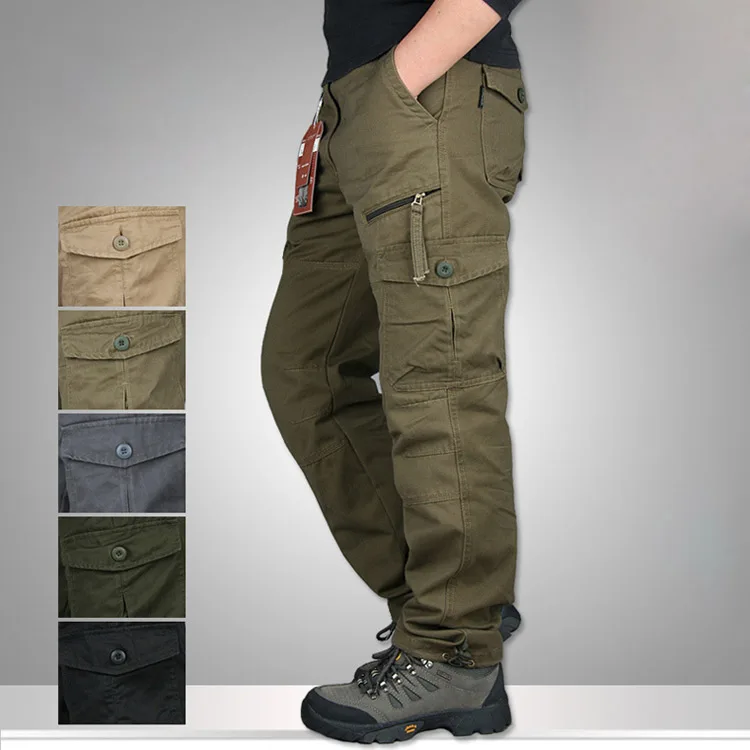 Осень зима мужские армейские брюки прямые длинные мужские брюки повседневные уличные тактические брюки мужские размера плюс Pantalon Cargo Homme
