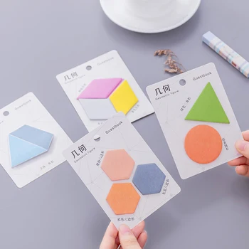 

Creative Geometric shape Color message notes Sticky Notes Post Memo Pad School Office Supplies Planner Stickers