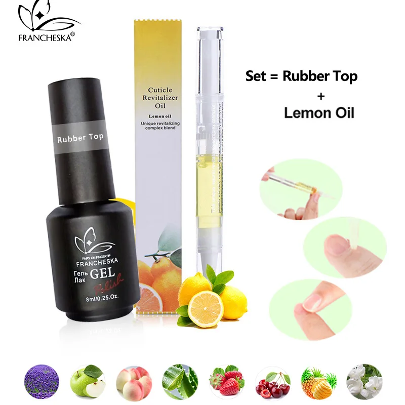 

Francheska cuticle oil rubber top coat base top kit base coat nail nutrition oil tirnak oje unas gellak oje unha gel nail polish