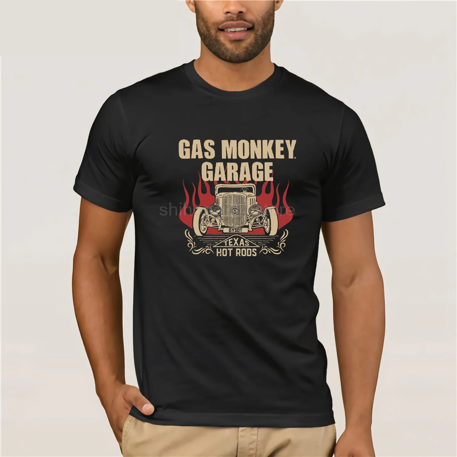 

Gas Fast NLoud Monkey Garage T-Shirt American Monkey Black Men's Short Sleeve t-shirt 2019 Streetwear Tees