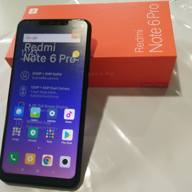 Глобальная версия Xiaomi Redmi Note 6 Pro Snapdragon 636 4 GB 64 26 дюймов полный экран 20 МП