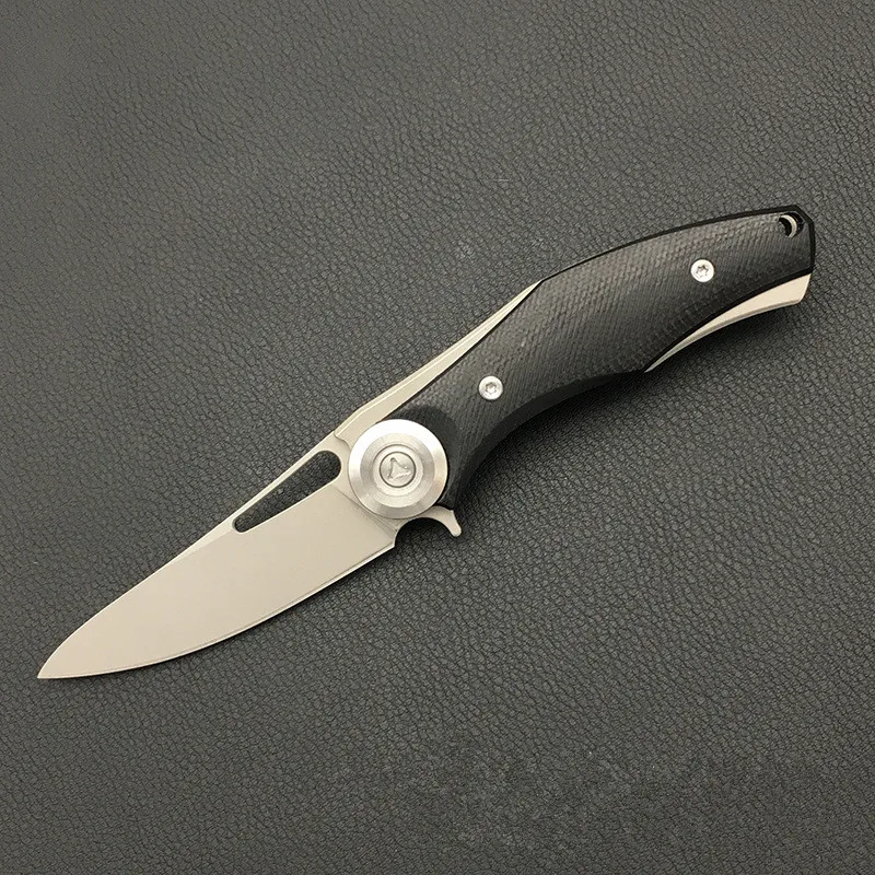 

tactical folding knife ball bearing flipper D2 blade G10 titanium handle camping hunting survival pocket knife outdoor tools