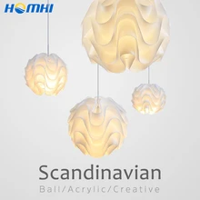 Nordic hanging ceiling lamps Acrylic ball scandinavian lamp Vertigo loft style japanese chandelier above the table rope lamp bamboo lamp chandelier modern scandinavian style small fresh