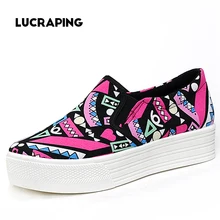 Hot sale women’s canvas shoes personalized hand-painted shoes flat low graffiti shoes comfortable cow muscle Shoes Women