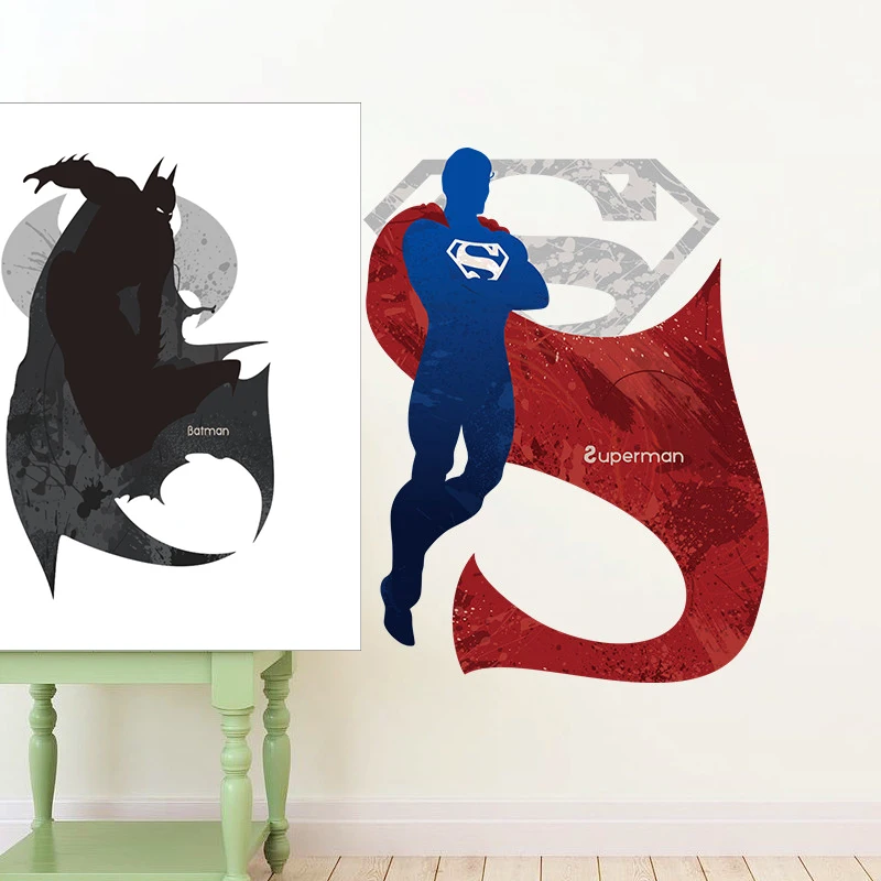 

Batman vs. Superman Super Hero newest Movie home decal wall sticker for kids rooms decor boys bedroom art child gifts wallpaper