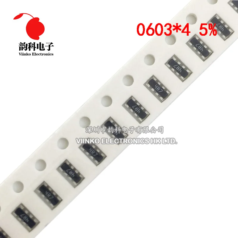 

100pcs 0603*4 8P4R 2*4P SMD Network Resistor array 6.8 7.5 10 11 12 13 15 16 18 20 22 24 27 30 33 36 39 43 47 ohm