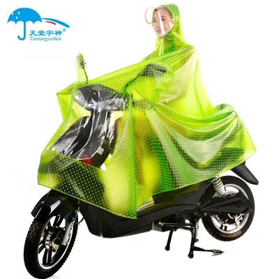 13.Single double rain poncho raincoat Transparent waterproof rain gear electric bicycle battery car motorcycle ladies poncho adult battery car rain poncho FashionableGreen