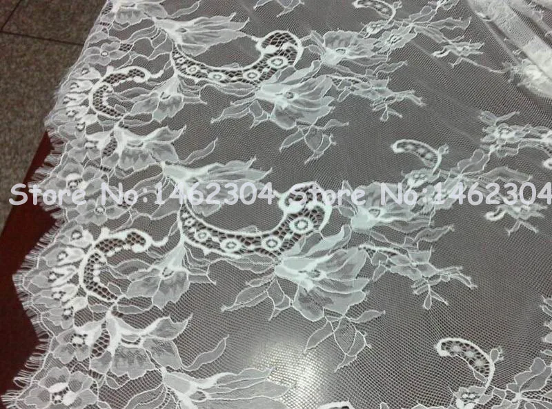 Latest White Lace Fabric For Wedding Dress Flower Swiss Latest White Lace Fabric For Wedding Dress Flower Swiss Chantilly Bridal T6527 Width 150cm 3yard Per Pc In From Home Garden On
