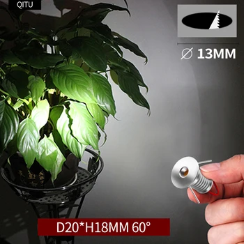 

LED Mini Spotlight 13MM Opening Embedded Display Cabinet Lighting DC12V Household Kitchen Ceiling 1W Small Spot Downlight